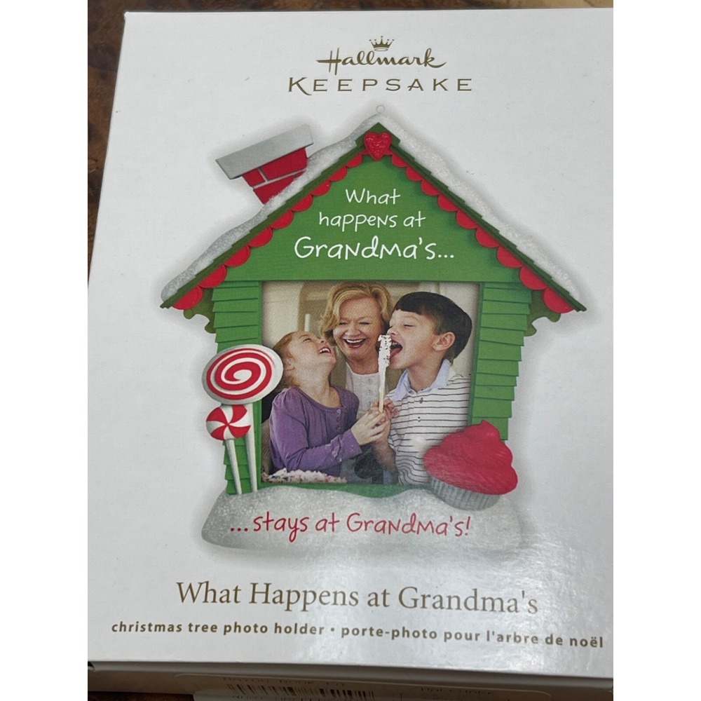 Hallmark 2012 Christmas Tree Photo Holder Ornament What Happens At‎ Grand NEW